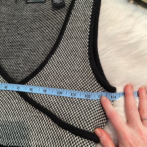 NEW Moda Merino Wool Houndstooth Plaid Classic Tailored Midi Sweater Dress S… - Picture 16 of 16